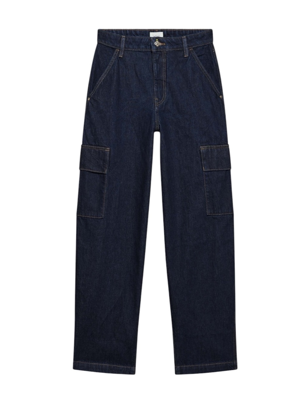 NWT Aritzia Wilfred Strut Wide Cargo Jean in No Stress Dark Blue Size 25 - Picture 3 of 10